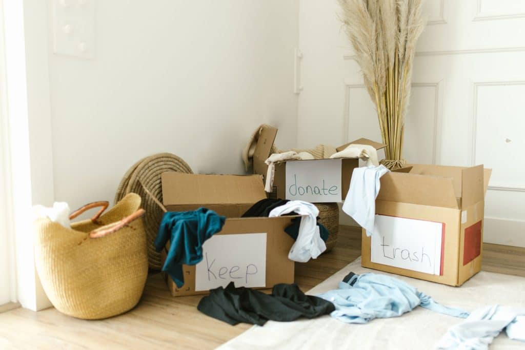 Boxes for decluttering the home